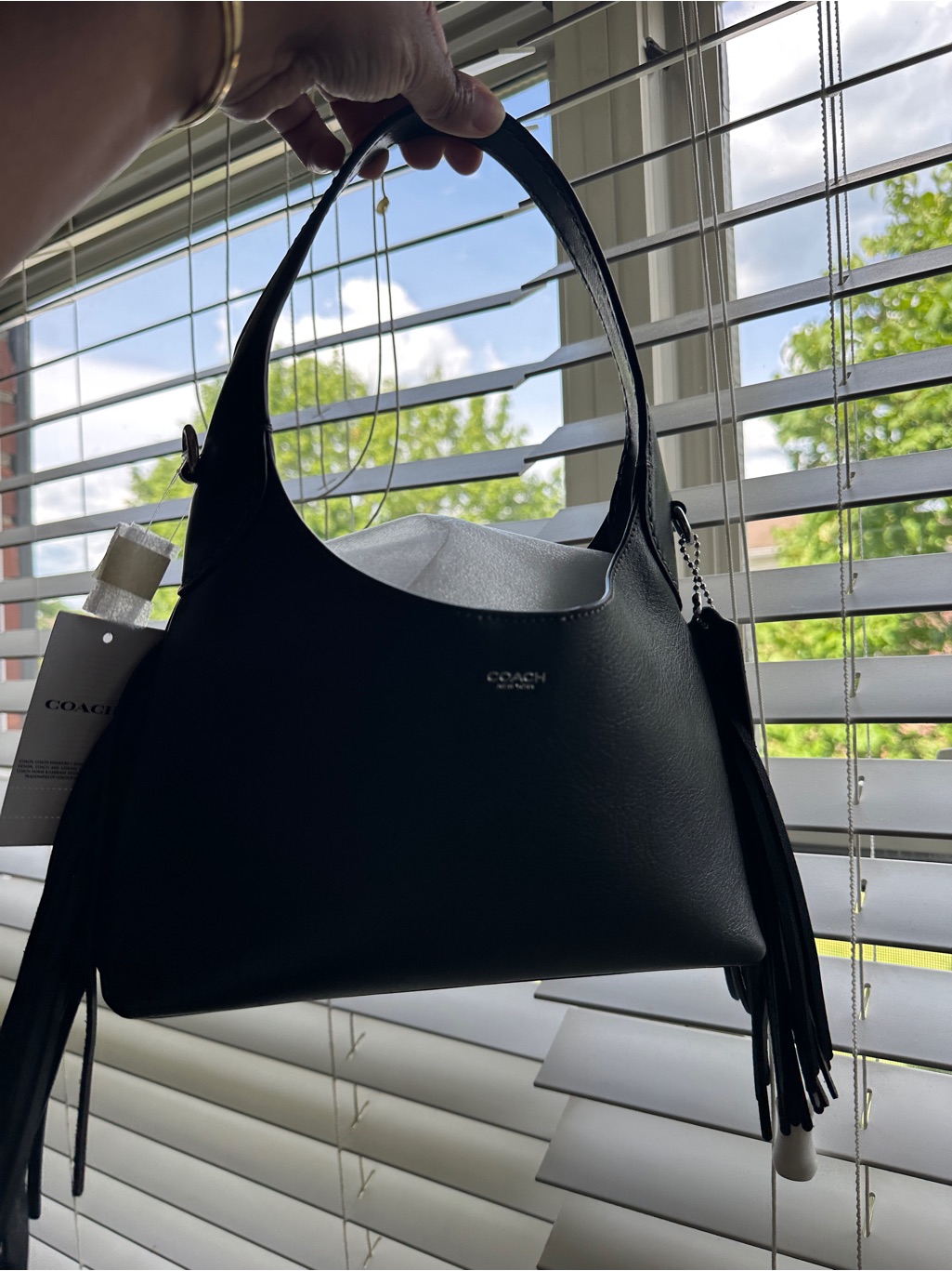 Coach Black Brooklyn 23 Shoulder Bag With Fringe Tassels Brand New W/Tags